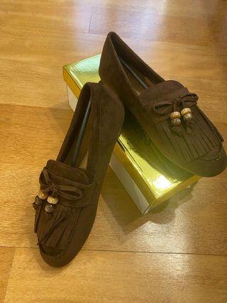 Mocasines de ante con flecos