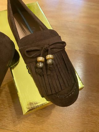 Mocasines de ante con flecos