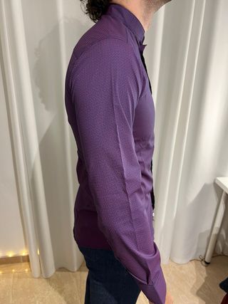 Camisa morada S hombre nueva
