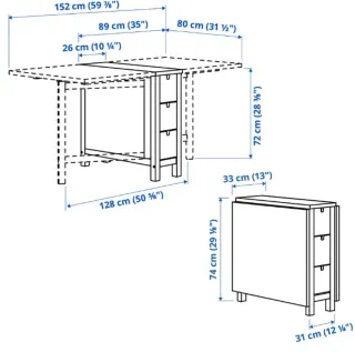 Mesa plegable blanca.