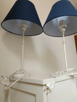 Juego de 2 lámparas de noche azules