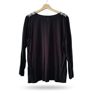 Blusa Negra Bordada Boho Chic Talla M