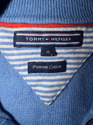 Jersey Tommy Hilfiger cuello alto botones Azul M