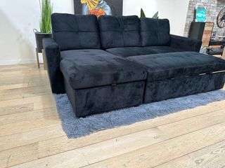 Sofá Cama Chaise Longue Negro