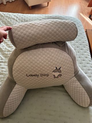 Almohada de lectura Lovely Dog gris y beige