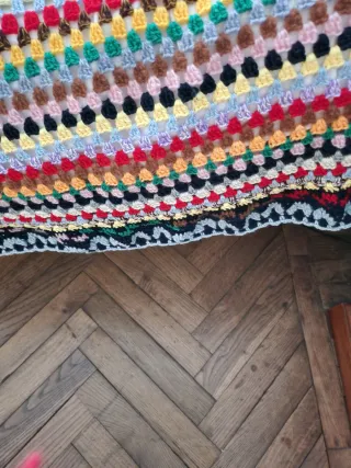 Coperta matrimoniale uncinetto multicolore