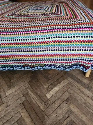 Coperta matrimoniale uncinetto multicolore