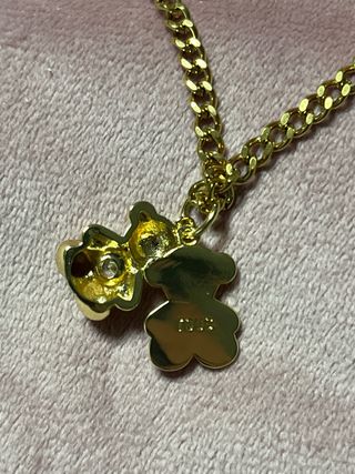 Collar Dorado con Colgante Oso acero inoxidable