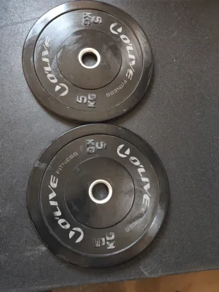 2x Discos bumpers Olímpicos Go.Olive Fitness 5kg