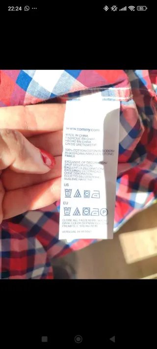 Camisa Tommy Hilfiger cuadros Talla XS