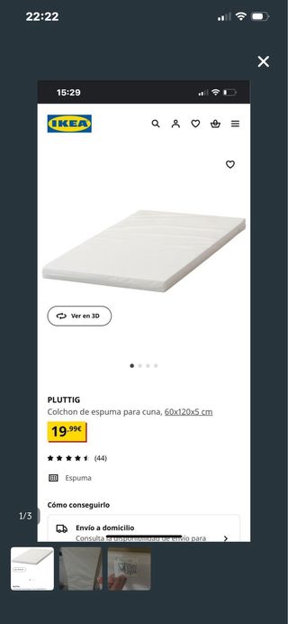 Cuna blanca IKEA modelo SUNDVIK