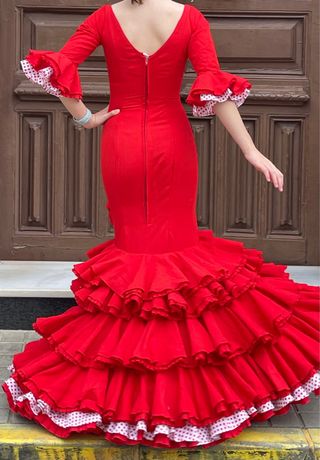 Traje de Flamenca Rojo Talla 34-36
