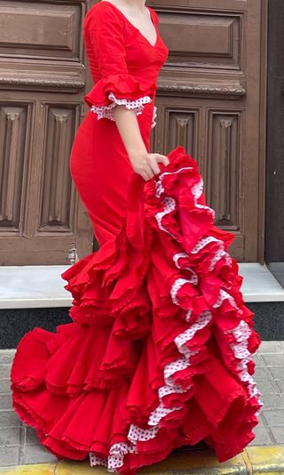 Traje de Flamenca Rojo Talla 34-36