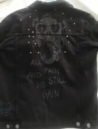 Chaqueta vaquera negra Calavera M