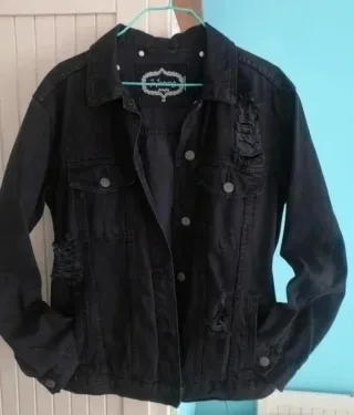 Chaqueta vaquera negra Calavera M