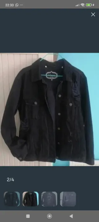 Chaqueta vaquera negra Calavera M