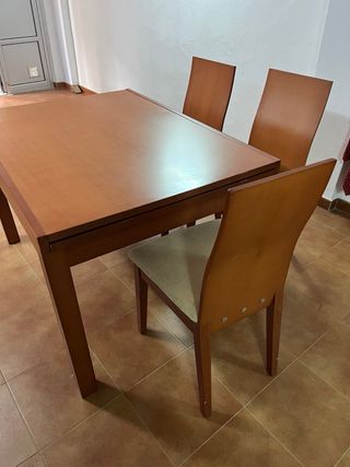 Mesa comedor y 6 sillas madera