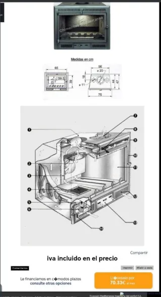 Insertable hierro fundido canalizable