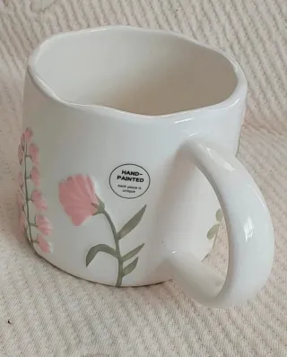 Taza cerámica flores relieve XL