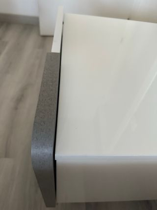 Dos Mesita de noche blanca y gris