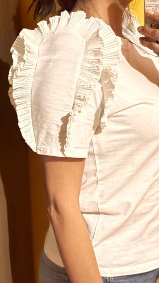 Maglia Zara bianca con rouches