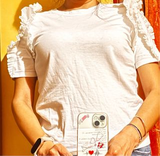 Maglia Zara bianca con rouches