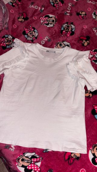 Maglia Zara bianca con rouches