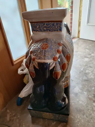 Escultura Elefante Asiático Cerámica