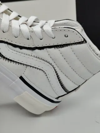 Vans Sk8 Hi Bianche Pelle e Canvas Tg 36