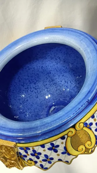 Jarrón gigante azul cobalto Cramer 98cm lujo