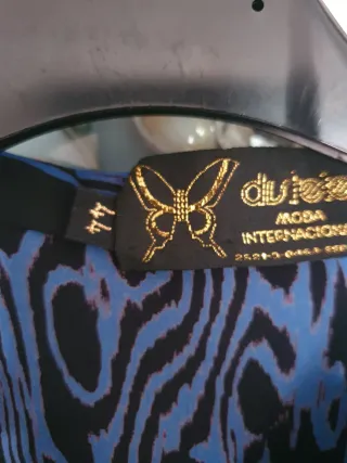 Vestido Distele Talla 44 Estampado Azul/Negro