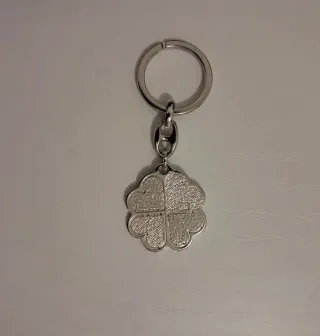 Portachiavi quadrifoglio cuore fortuna