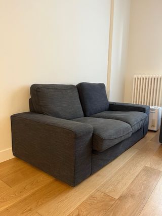 2 Sofás de tela azul grisáceo