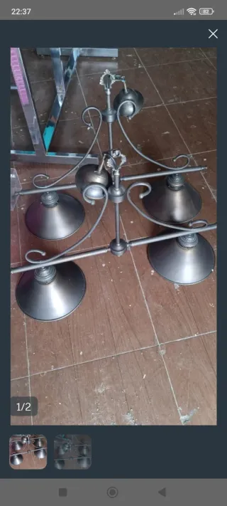 Lámpara colgante metálica gris