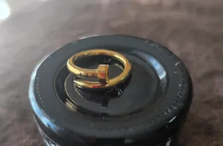 Anillo Clavo Acero Dorado
