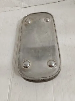 Bandeja Antigua Plateada Decorada