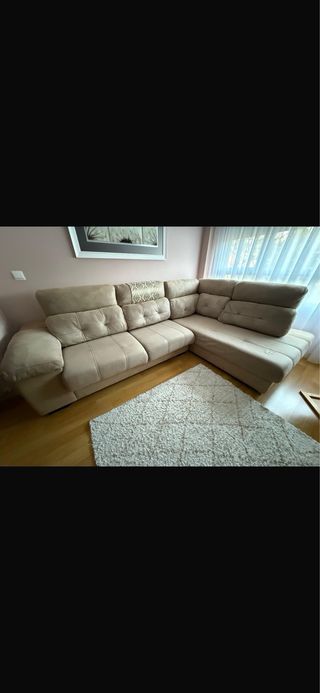 Sofá cama beige terciopelo nuevo