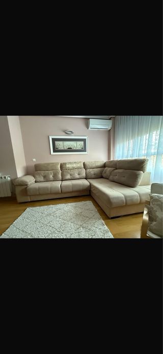 Sofá cama beige terciopelo nuevo