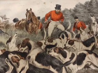 Cuadro Grabado inglés antiguo firmado