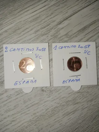 2 Monedas 1 y 2 Centimos España 2018 España S/C .