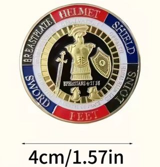 2 MONEDAS ARMADURA DE DIOS DE 40MM EN CÁPSULAS