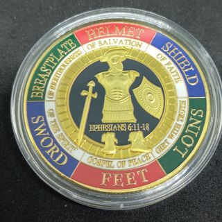 2 MONEDAS ARMADURA DE DIOS DE 40MM EN CÁPSULAS