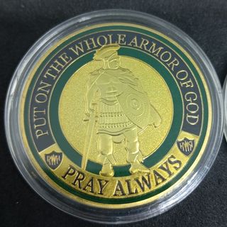 2 MONEDAS ARMADURA DE DIOS DE 40MM EN CÁPSULAS