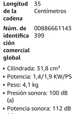 Motosierra Stihl MS 180 32CC 35CM