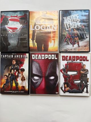 DVD Supereroi: Batman, Logan, Justice League, Capt