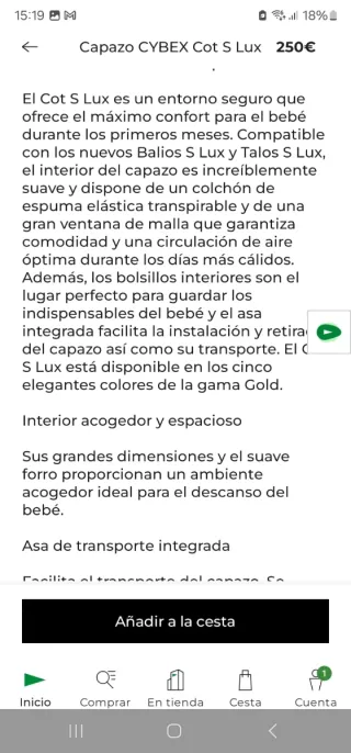 Capazo Cybex Cot S Lux