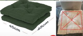 4 Cojines Verdes para Sillas Exterior 45x45