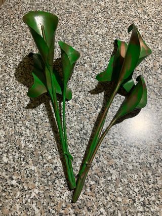 Bouquet di calle in ferro artigianali dipinte mano