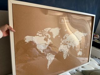 Cuadro Mapamundi Corcho Marco ikea Blanco 60x90