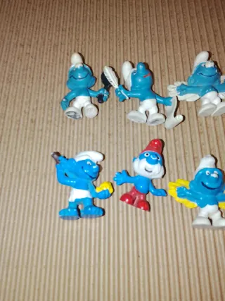 Lote Antiguos Pitufos Goma